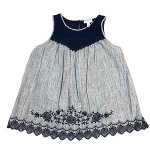 Sleeveless maternity blouse in navy with beautiful flowers